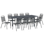 vidaXL Garten Essgruppe 11 pcs Anthrazit Pulverbeschichteter Stahl