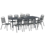 vidaXL Garten Essgruppe 11 pcs Anthrazit Pulverbeschichteter Stahl