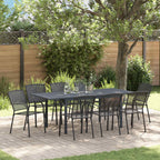vidaXL Garten Essgruppe 9 pcs Anthrazit Stahl
