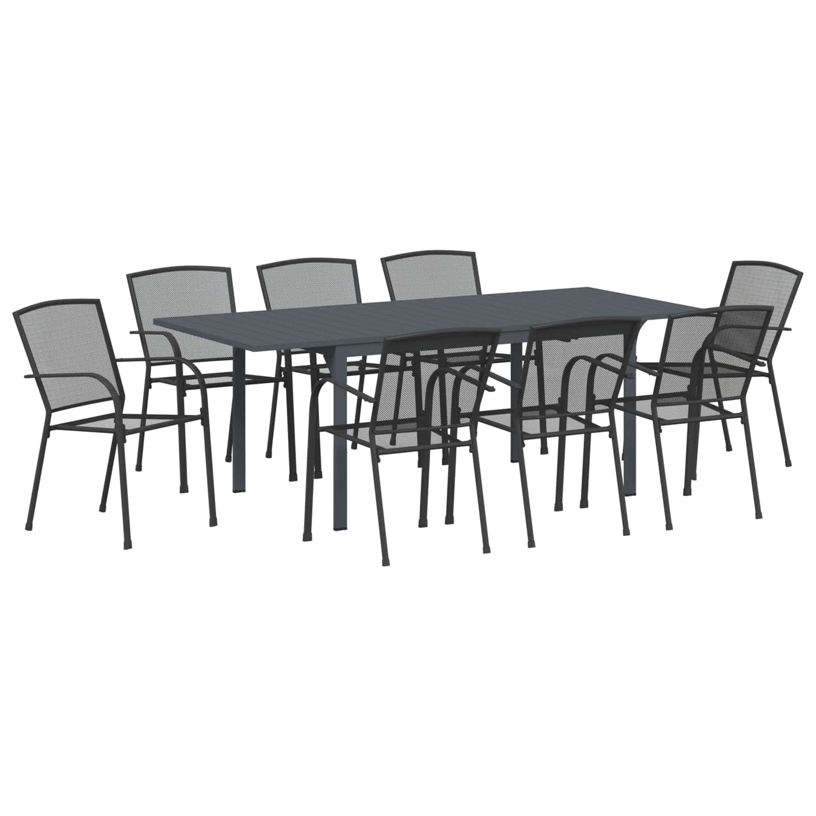 vidaXL Garten Essgruppe 9 pcs Anthrazit Stahl