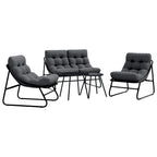 vidaXL Garten Essgruppe 5 pcs Schwarz Stahl
