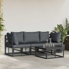 vidaXL Gartensofa-set 4 pcs Schwarz Metall