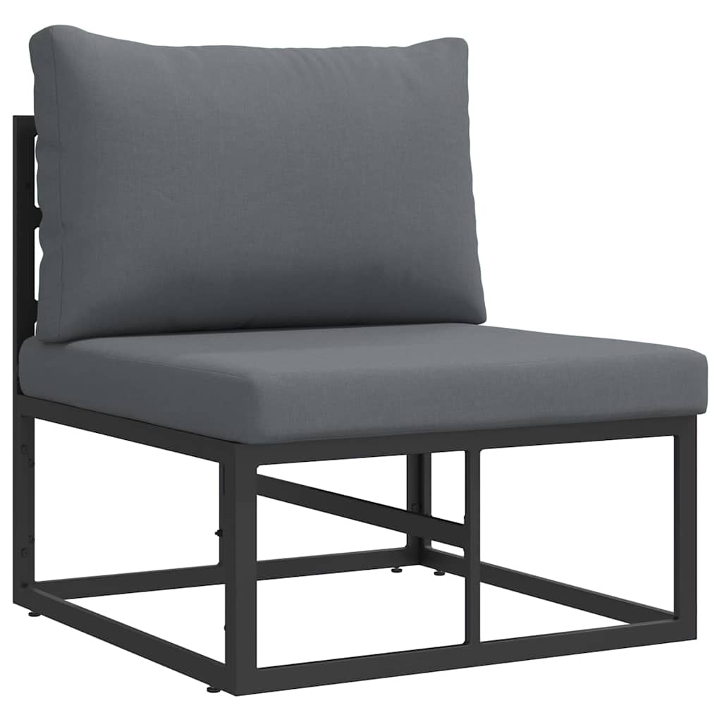 vidaXL Gartensofa-set 4 pcs Schwarz Metall