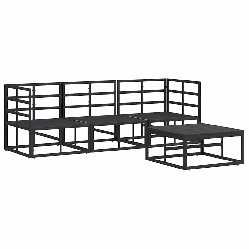 vidaXL Gartensofa-set 4 pcs Schwarz Metall