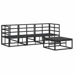 vidaXL Gartensofa-set 4 pcs Schwarz Metall