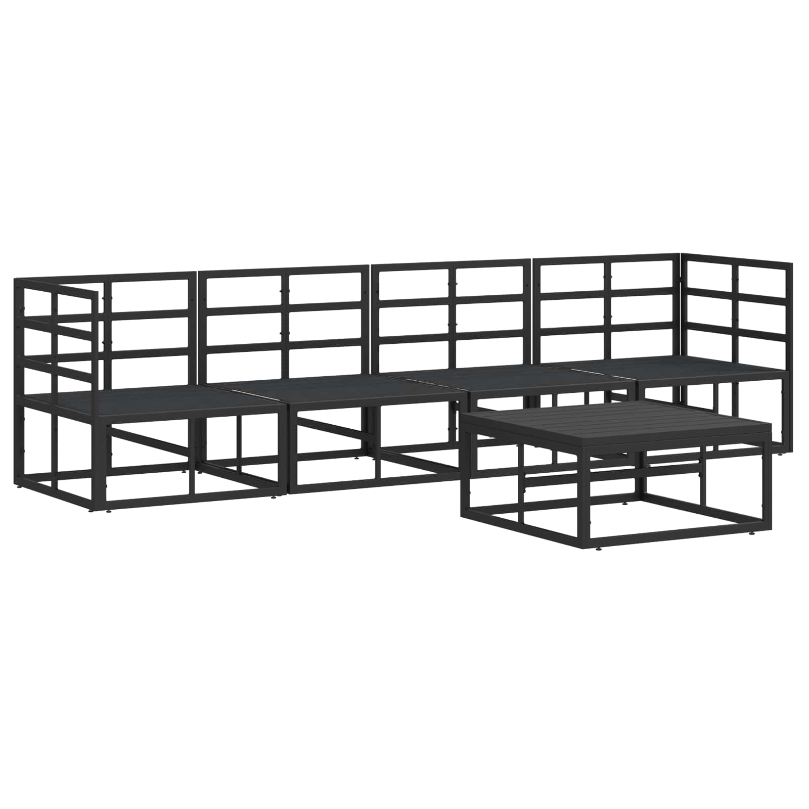 vidaXL Gartensofa-set 5 pcs Schwarz Metall