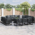 vidaXL Gartensofa-set 13 pcs Schwarz Metall