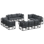 vidaXL Gartensofa-set 13 pcs Schwarz Metall