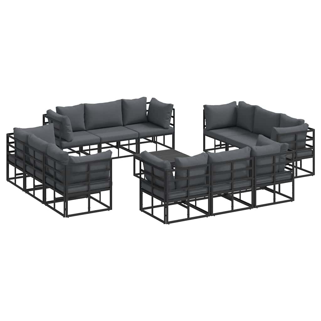 vidaXL Gartensofa-set 13 pcs Schwarz Metall