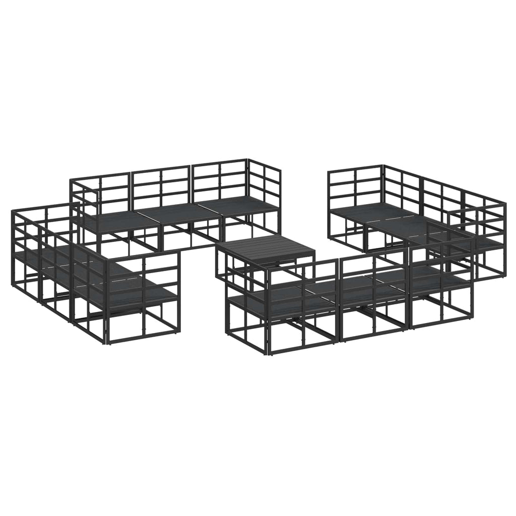 vidaXL Gartensofa-set 13 pcs Schwarz Metall