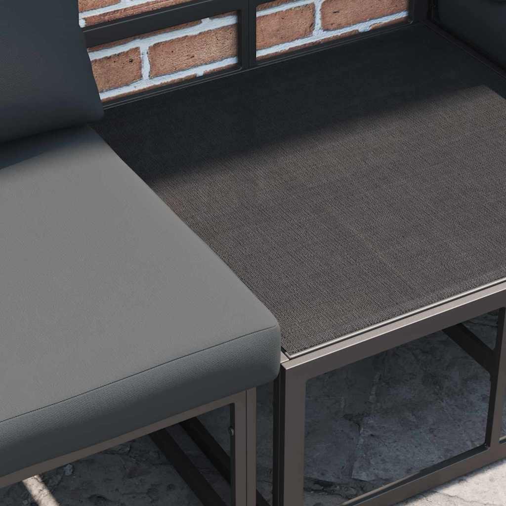 vidaXL Gartensofa-set mit Kissen 6 pcs Schwarz Aluminium