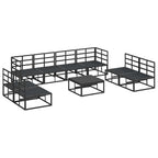 vidaXL Gartensofa-set mit Kissen 9 pcs Schwarz Aluminium