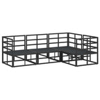 vidaXL Gartensofa-set mit Kissen 4 pcs Schwarz Aluminium