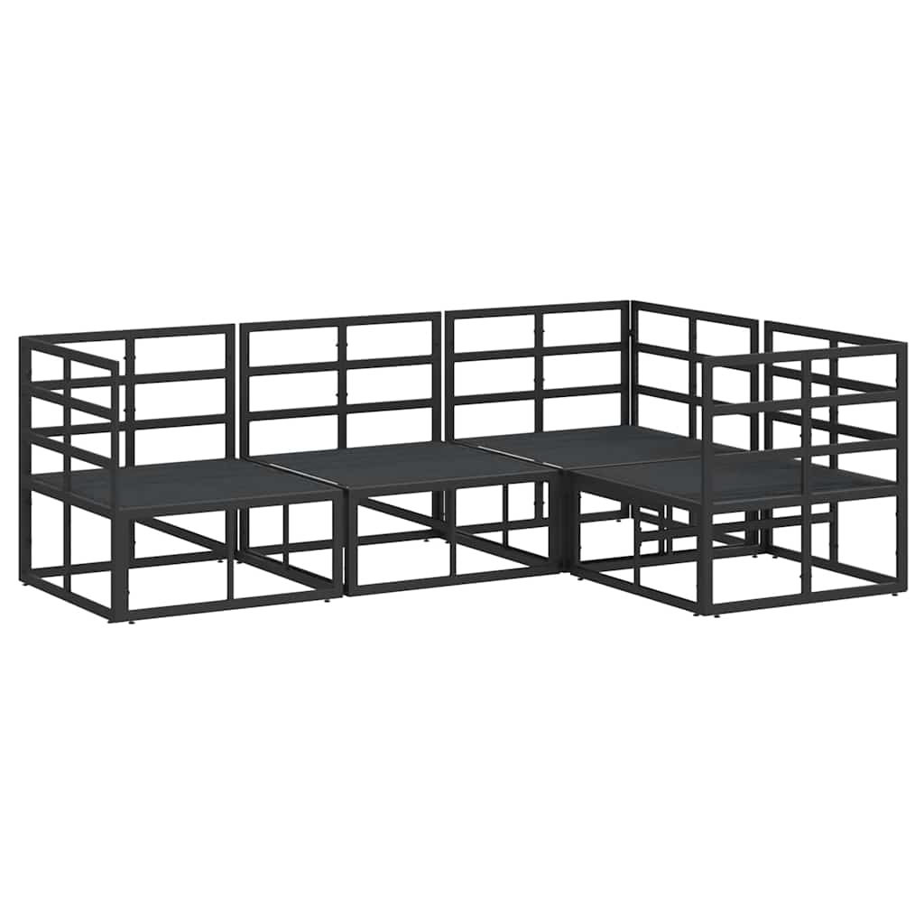 vidaXL Gartensofa-set mit Kissen 4 pcs Schwarz Aluminium
