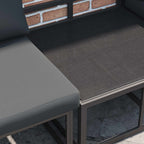 vidaXL Gartensofa-set mit Kissen 11 pcs Schwarz Aluminium
