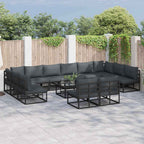 vidaXL Gartensofa-set mit Kissen 13 pcs Schwarz Aluminium