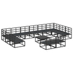 vidaXL Gartensofa-set mit Kissen 13 pcs Schwarz Aluminium