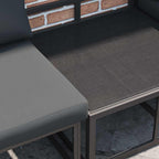 vidaXL Gartensofa-set mit Kissen 6 pcs Schwarz Stahl