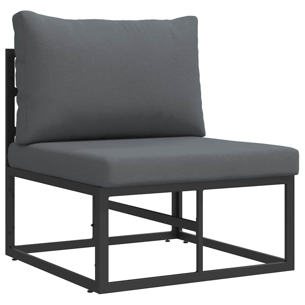 vidaXL Gartensofa-set mit Kissen 6 pcs Schwarz Stahl