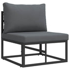vidaXL Gartensofa-set mit Kissen 6 pcs Schwarz Stahl