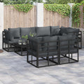 vidaXL Gartensofa-set mit Kissen 7 pcs Schwarz Stahl