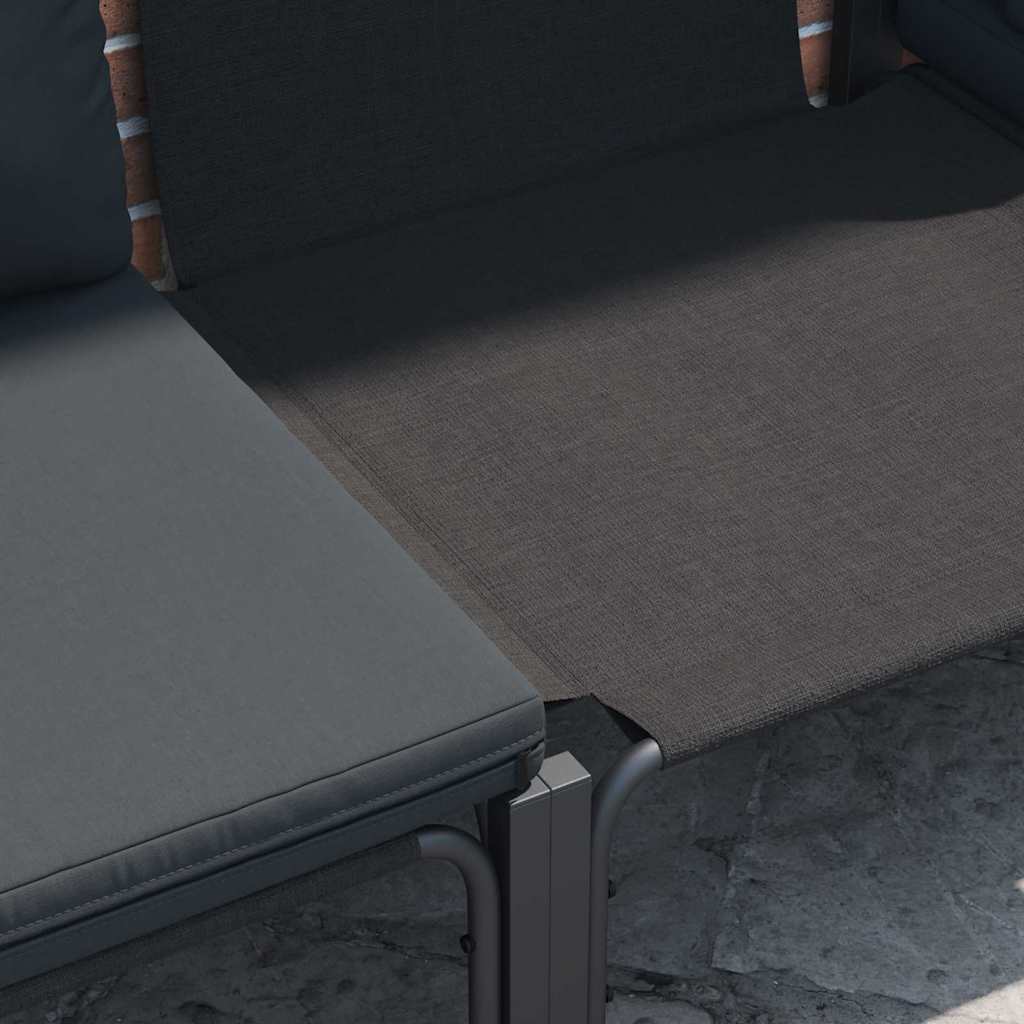 vidaXL Gartensofa-set mit Kissen 4 pcs Schwarz Stahl