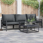 vidaXL Gartensofa-set mit Kissen 4 pcs Schwarz Stahl