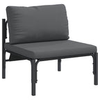vidaXL Gartensofa-set mit Kissen 4 pcs Schwarz Stahl