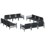 vidaXL Gartensofa-set mit Kissen 12 pcs Schwarz Stahl