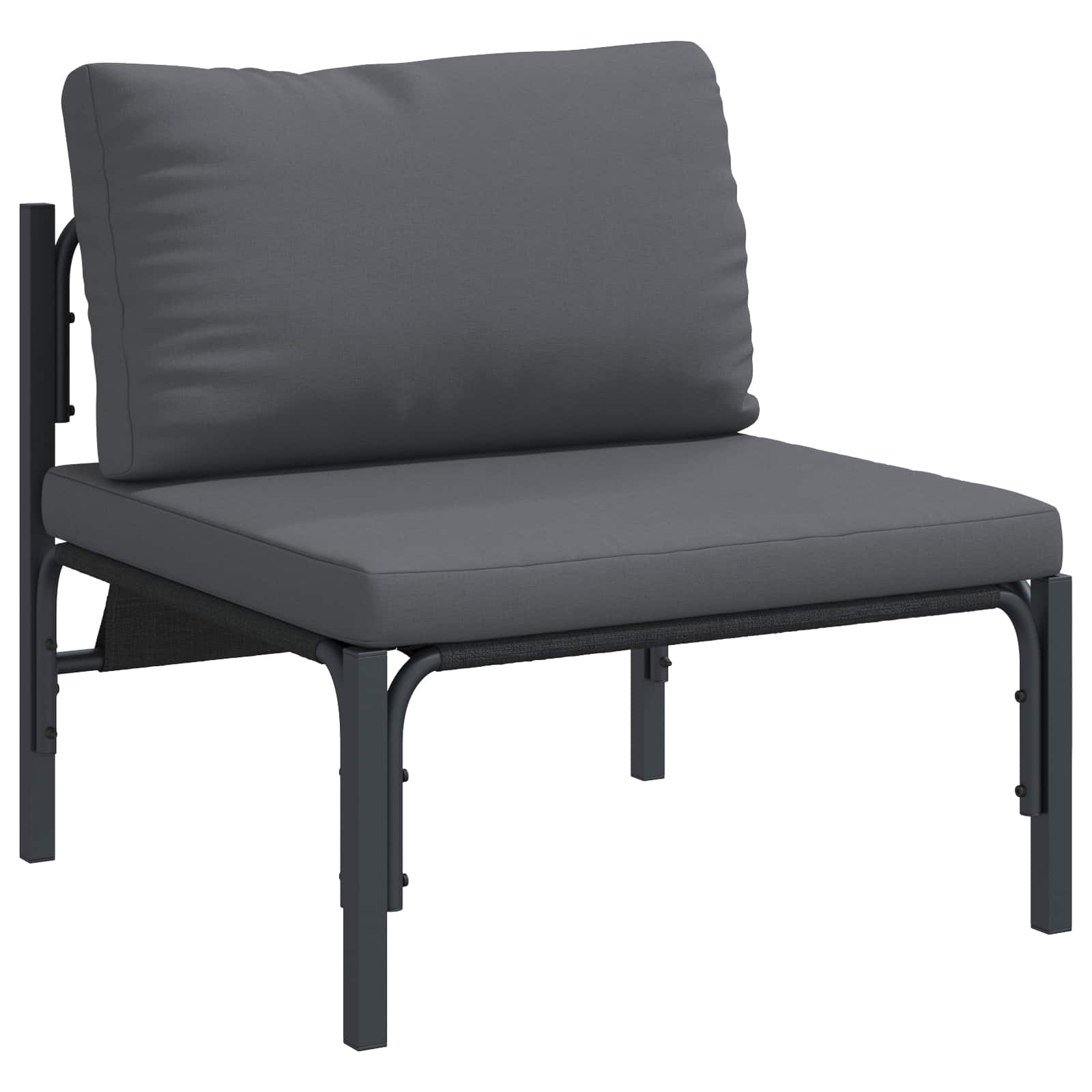 vidaXL Gartensofa-set mit Kissen 12 pcs Schwarz Stahl