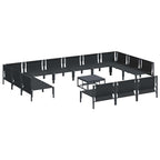 vidaXL Gartensofa-set mit Kissen 14 pcs Schwarz Stahl