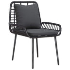 vidaXL Gartenmöbel Set mit Kissen 4 pcs Schwarz und Creme Poly-Rattan