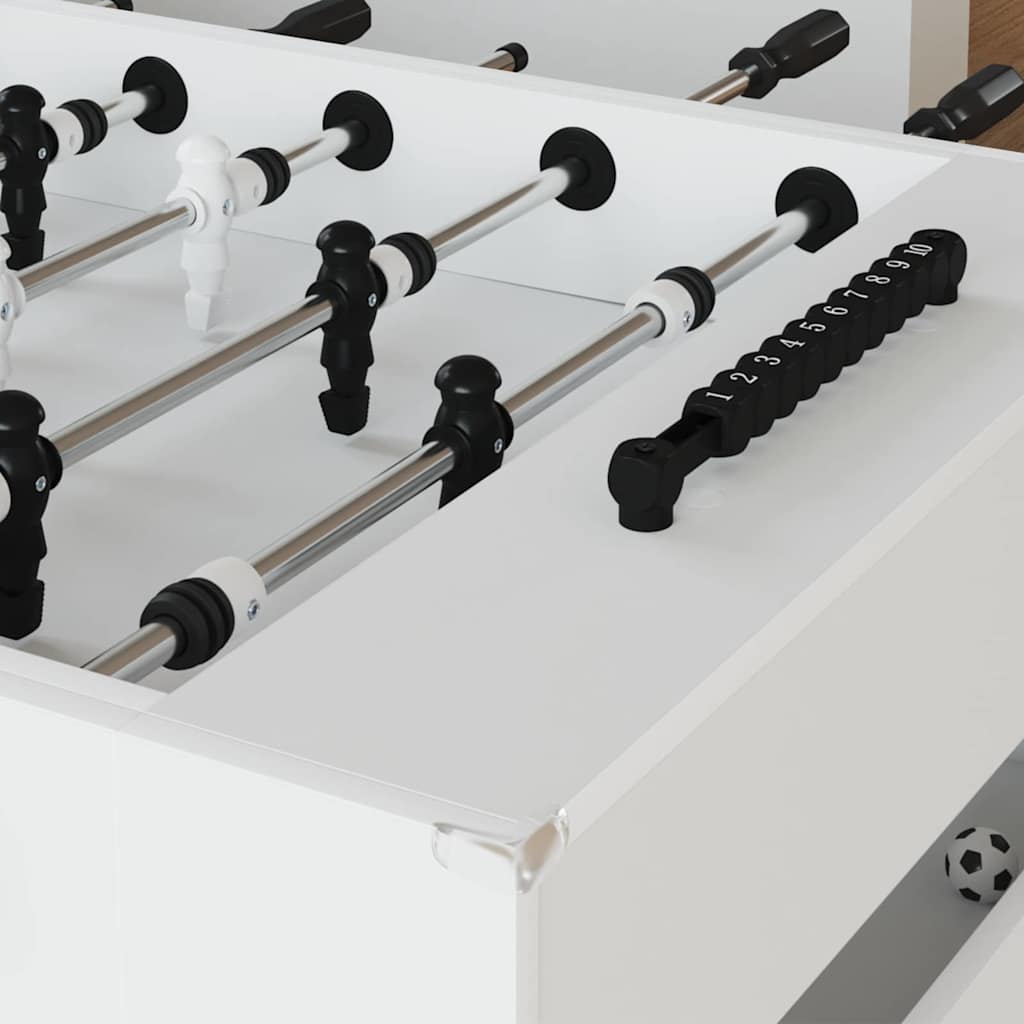 vidaXL Tischfußballtisch Weiß 146,5 x 74 x 85 cm Holzwerkstoff