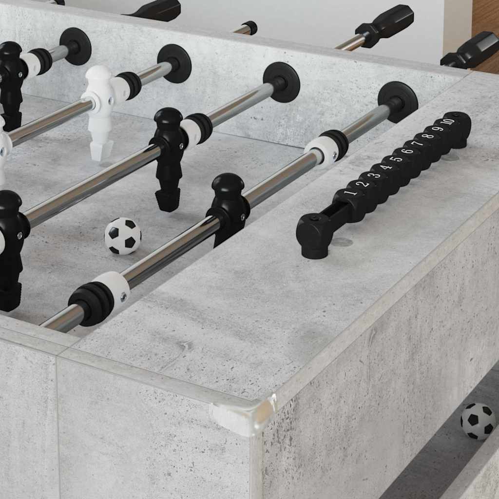 vidaXL Tischfußballtisch Betongrau 146,5 x 74 x 85 cm Holzwerkstoff