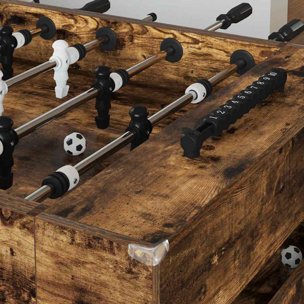vidaXL Tischfußballtisch Geräucherte Eiche 146,5 x 74 x 85 cm