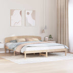vidaXL Bettrahmen mit Kopfteil Natur 200 x 200 cm Massives Kiefernholz