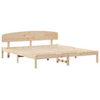 vidaXL Bettrahmen mit Kopfteil Natur 200 x 200 cm Massives Kiefernholz