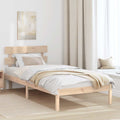 vidaXL Bettgestell mit Kopfteil Braun 80 x 200 cm Massivholz Kiefer