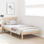 vidaXL Bettgestell mit Kopfteil Braun 80 x 200 cm Massivholz Kiefer