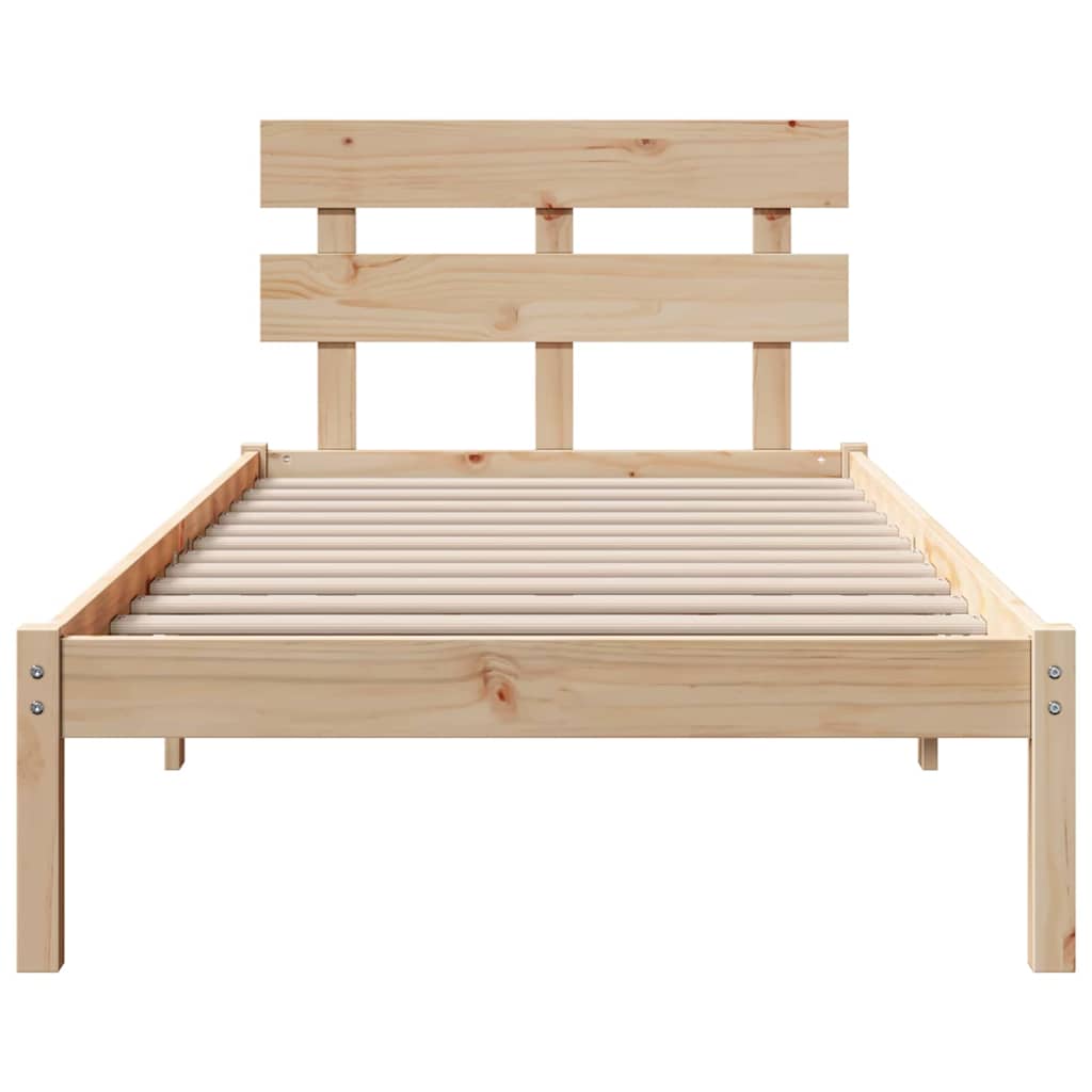 vidaXL Bettgestell mit Kopfteil Braun 80 x 200 cm Massivholz Kiefer