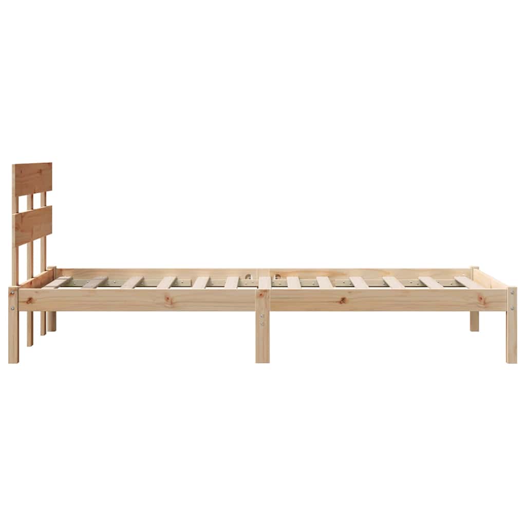 vidaXL Bettgestell mit Kopfteil Braun 80 x 200 cm Massivholz Kiefer