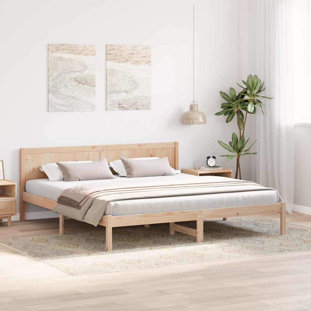 vidaXL Bettgestell Braun 200 x 200 cm Massivholz Kiefer