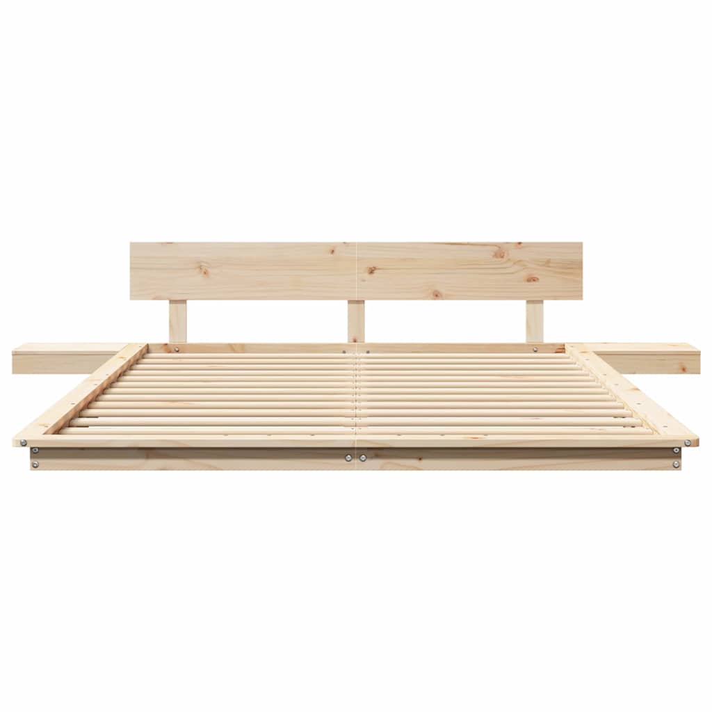 vidaXL Bettgestell mit Kopfteil mit Speicher Braun 160 x 200 cm Holz