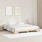 vidaXL Bettrahmen Natur 200 x 200 cm Massives Kiefernholz