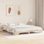 vidaXL Bettrahmen Natur 200 x 200 cm Massives Kiefernholz