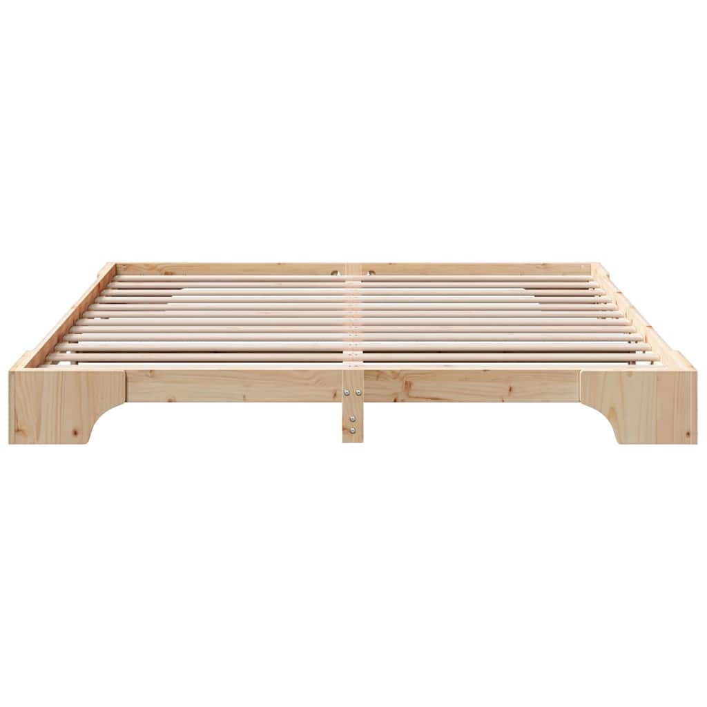 vidaXL Bettrahmen Natur 200 x 200 cm Massives Kiefernholz
