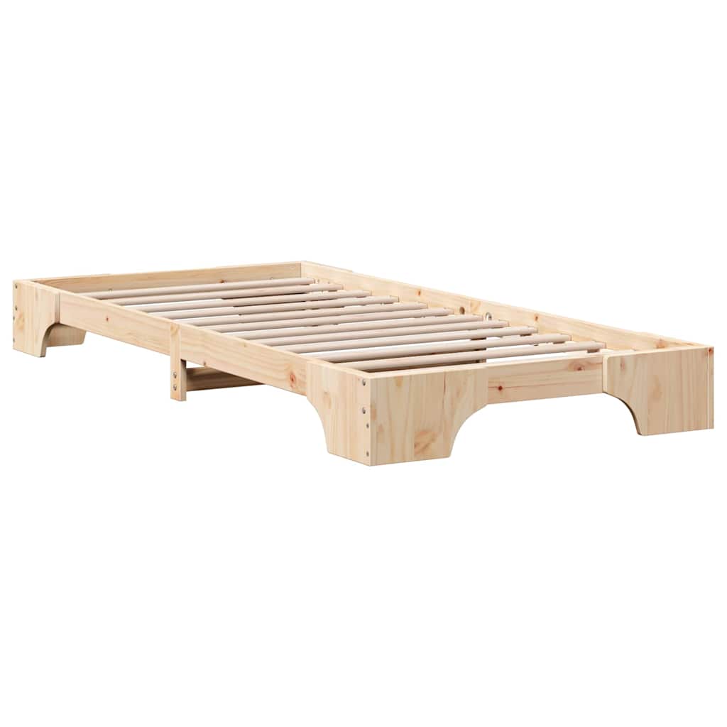 vidaXL Bettgestell Massives Kiefernholz 90 x 200 cm Massivholz Kiefer