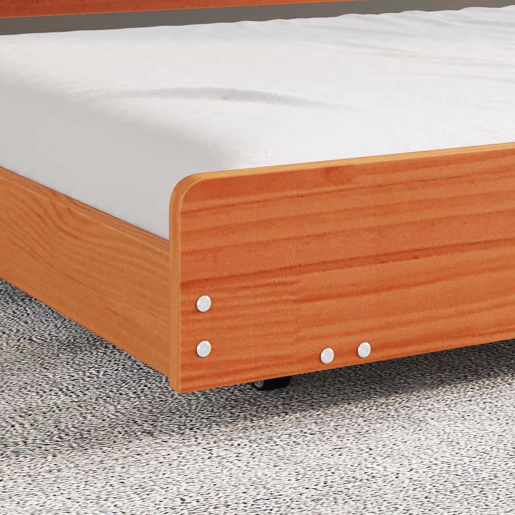 vidaXL Bettgestell Braun 90 x 200 cm Massivholz Kiefer