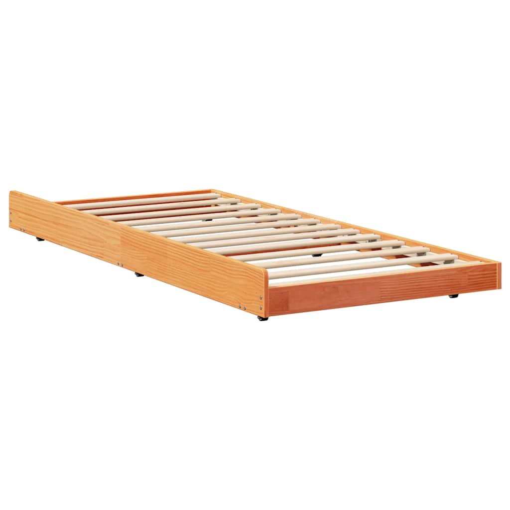 vidaXL Bettgestell Braun 90 x 200 cm Massivholz Kiefer
