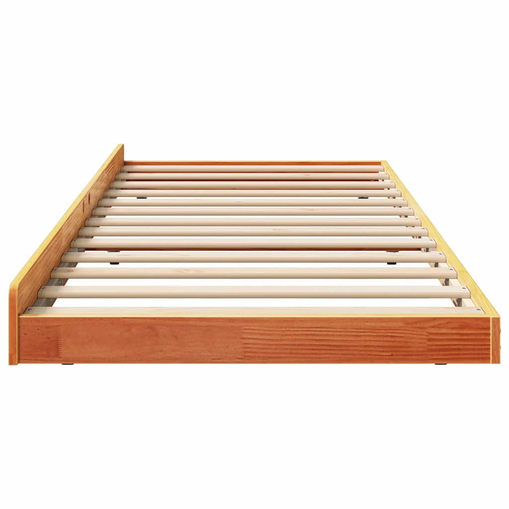 vidaXL Bettgestell Braun 90 x 200 cm Massivholz Kiefer